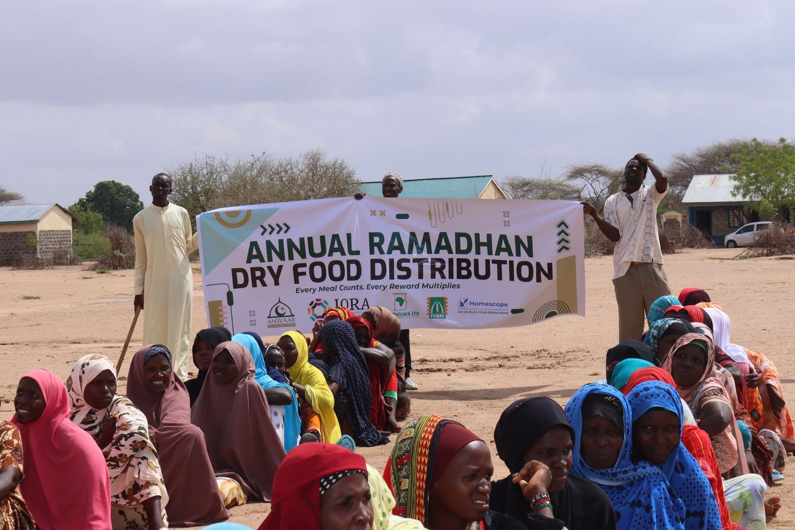 Volunteers coordinating aid distribution